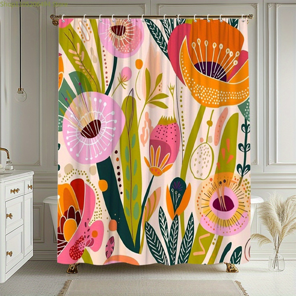 Home Decor Bathroom Ideas - Tenda da Doccia con Motivo Floreale