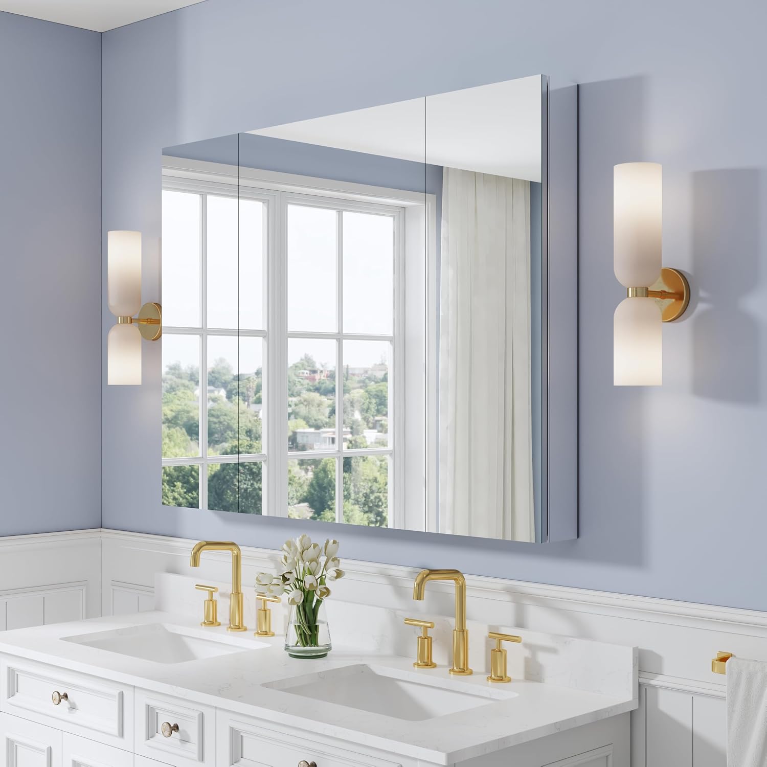 Bathroom Cabinet Mirror - Armadietto da bagno con specchio 48
