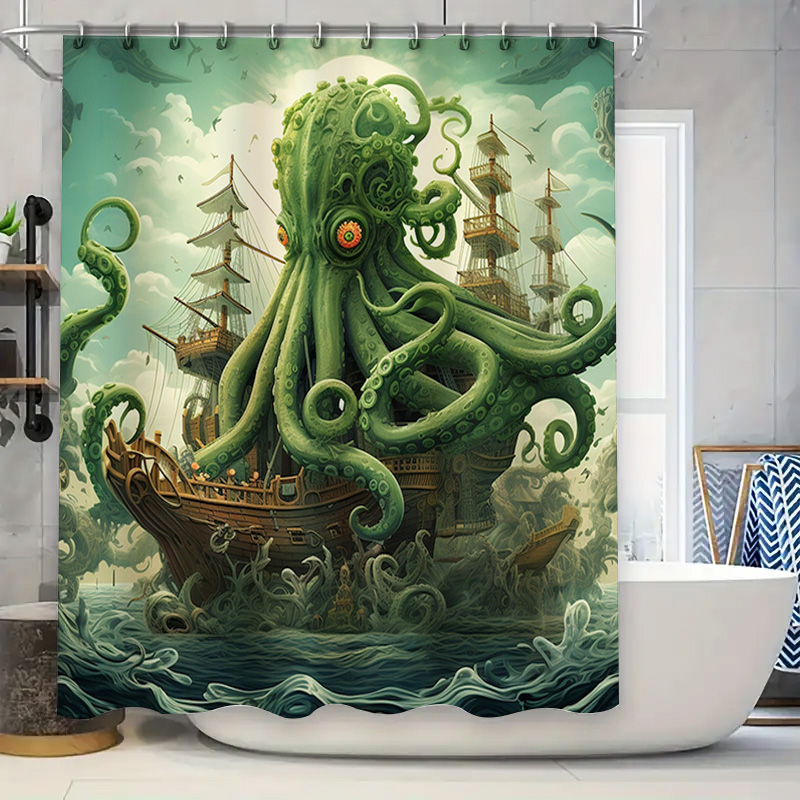 Home Decor Bathroom Ideas - Tenda da doccia per nave polpo