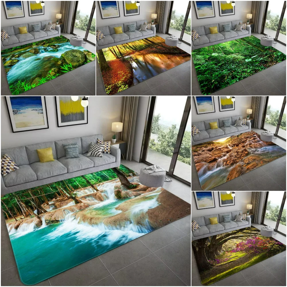 Home Decor Bathroom Ideas - Tappeto con paesaggi 3D ispirato alla