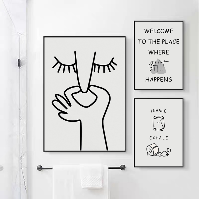 Home Bathroom Pictures - Poster Divertente per Bagno con Humor