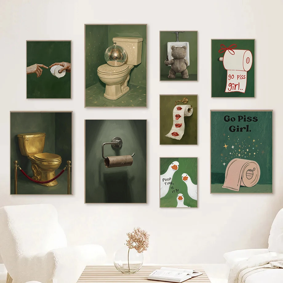 Home Bathroom Pictures - (Senza cornice) 1 pz. Poster divertente