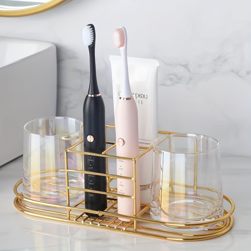 Toothbrush Holder Set - Portaspazzolino resistente, porta dentifricio, porta bicchieri