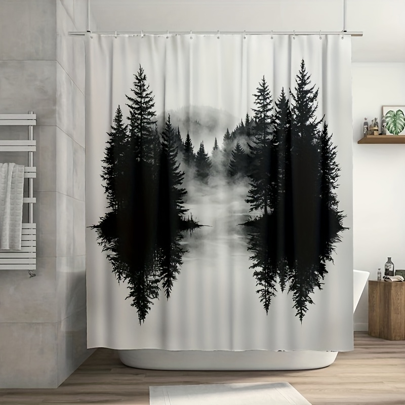 Home Decor Bathroom Ideas - Tenda da doccia Misty Forest Woodland