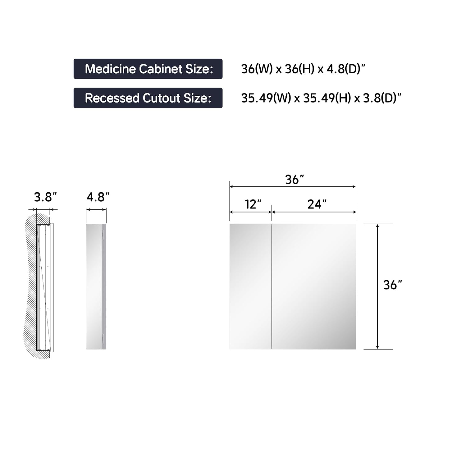 Armadietto per medicinali con  - Bathroom Cabinet Mirror recensione e prezzo