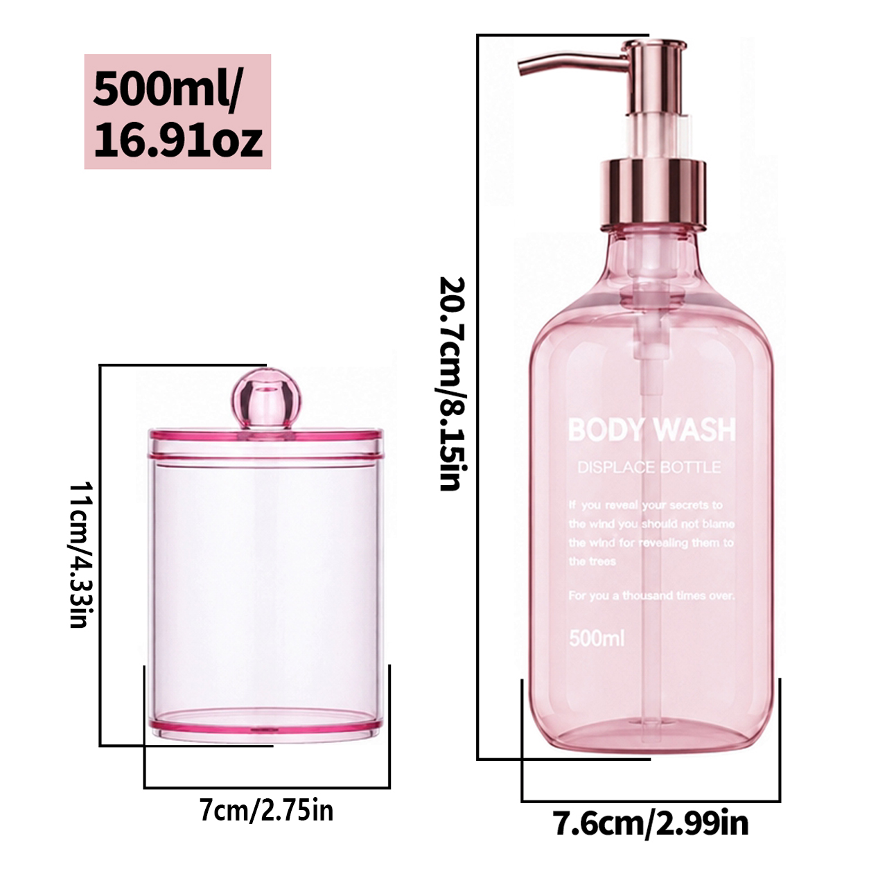 Set da 5 pezzi per bagno rosa, - Bath Salts Jar recensione e prezzo