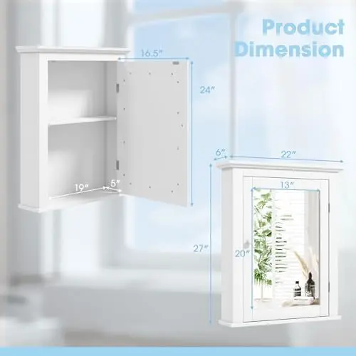 Armadietto bianco per medicina - Bathroom Cabinet Mirror recensione e prezzo