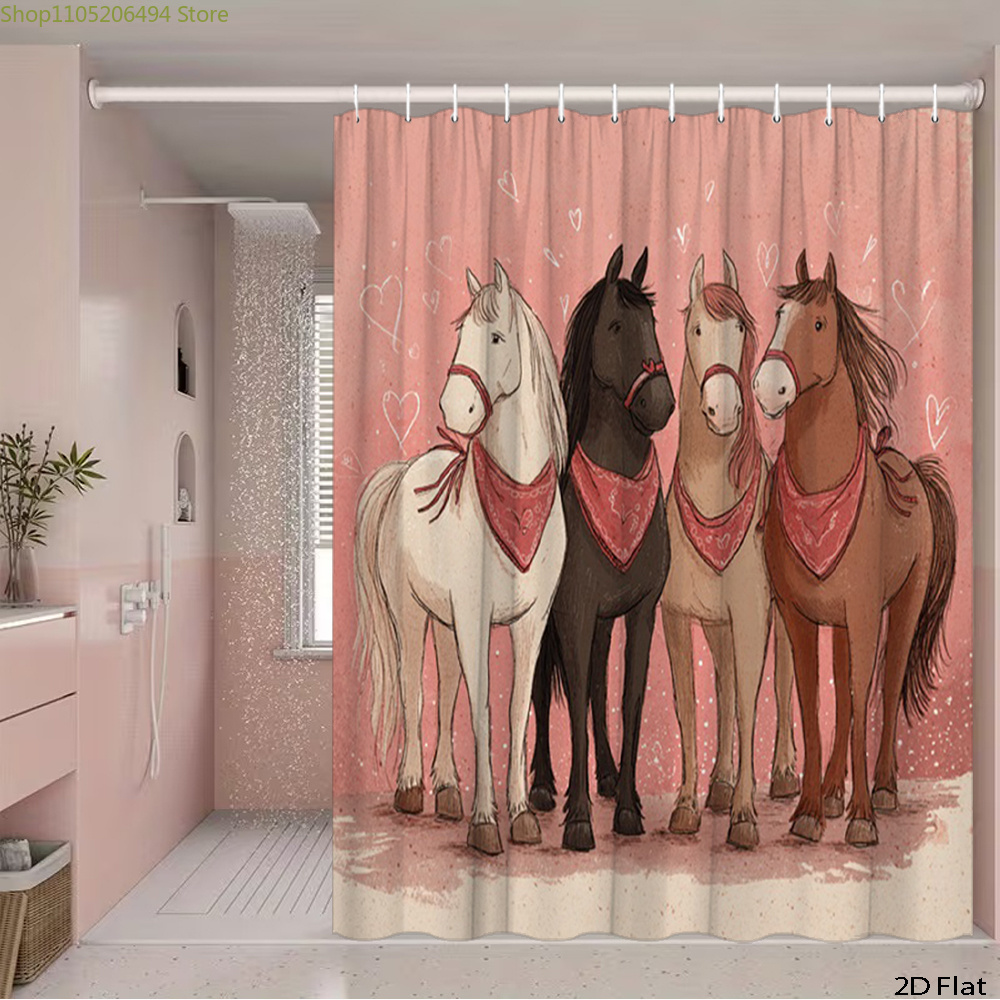 Tenda da doccia con cavalli ca - Home Decor Bathroom Ideas recensione e prezzo